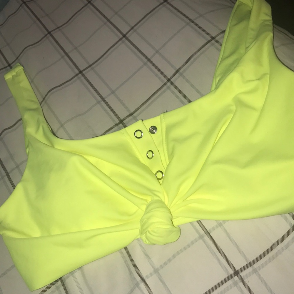 Neon yellow bikini top